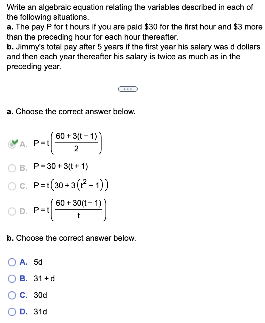 Solved Write an algebraic equation relating the variables | Chegg.com