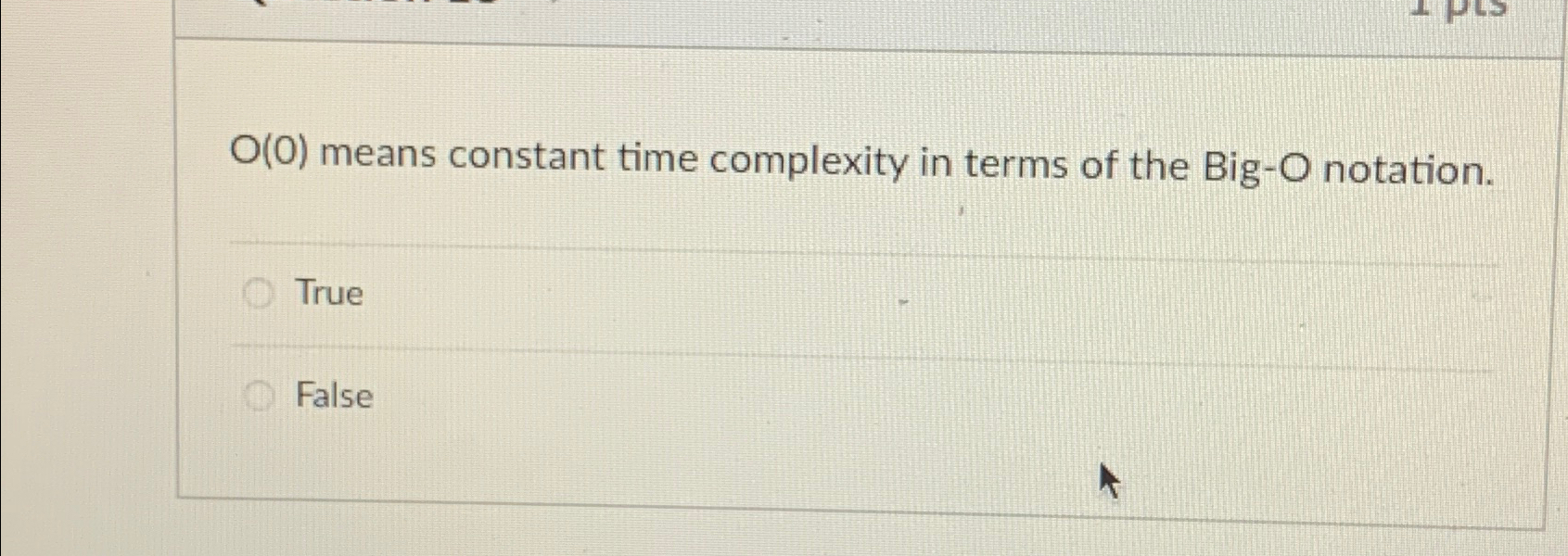 Solved O(0) ﻿means constant time complexity in terms of the | Chegg.com