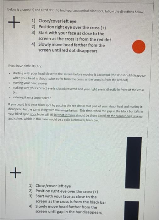 Solved Below is a cross (4) and a red dot. To find your | Chegg.com