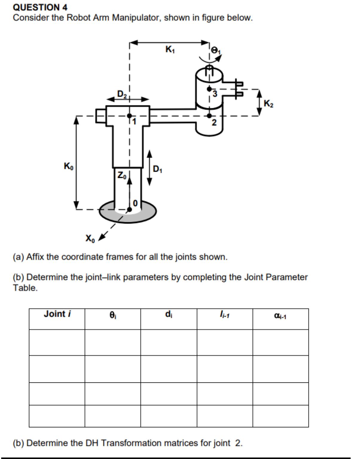 Solved QUESTION 4Consider The Robot Arm Manipulator, Shown | Chegg.com