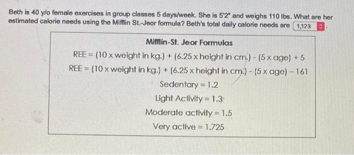 Solved Nutriton Question I Need Help Checking My Answer I Chegg Com