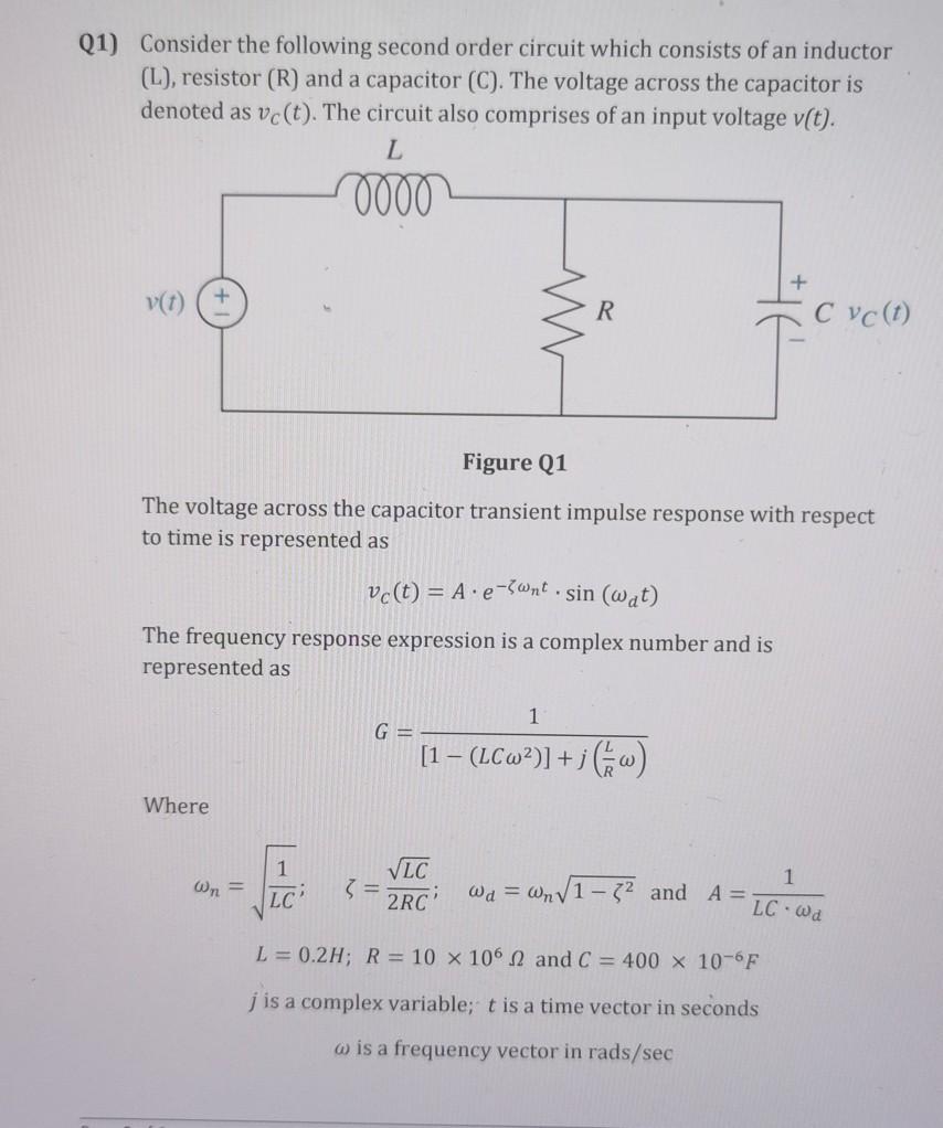 Solved (1) Consider the following second order circuit which | Chegg.com