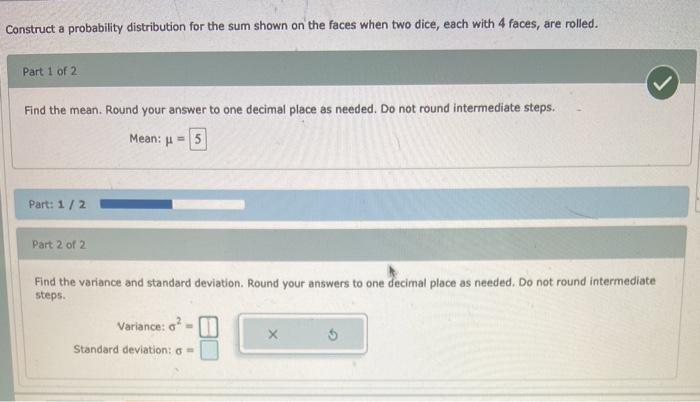 Two dice are rolled. What is the probability distribution of the