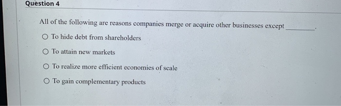 Solved Question 1 Which of the following is NOT an example | Chegg.com
