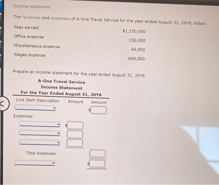 solved-income-statement-the-revenues-and-expenses-of-a-one-chegg