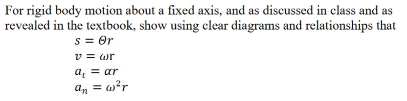 For rigid body motion about a fixed axis, and as | Chegg.com