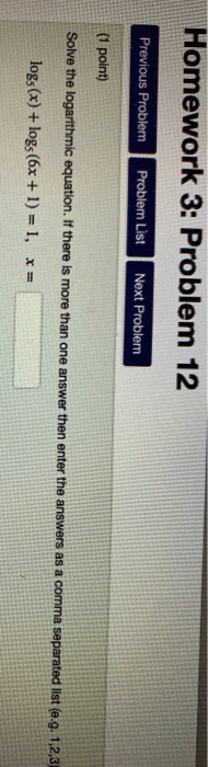 Solved Homework 3: Problem 12 Previous Problem Problem List | Chegg.com