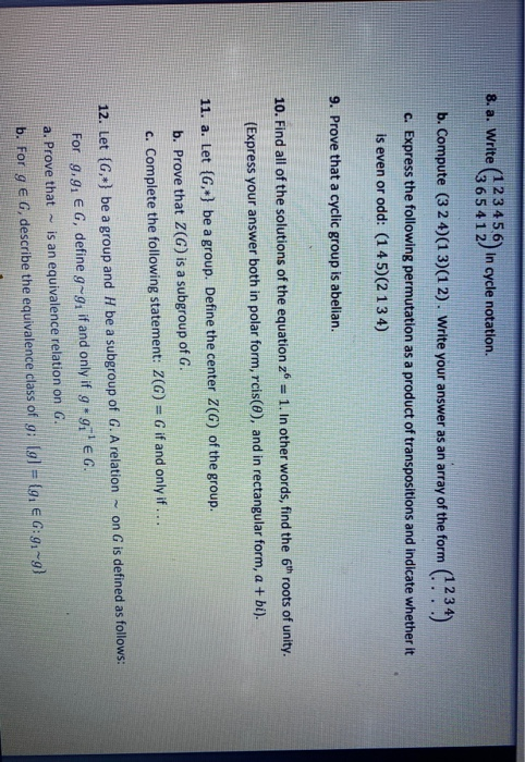 Solved Please answer all the questions, 8-12 and their | Chegg.com