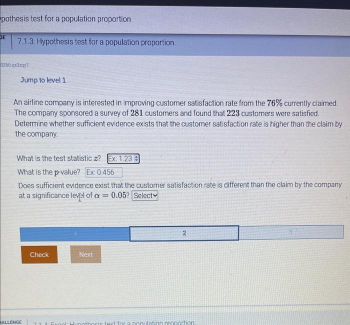 7.1.3 hypothesis test for a population proportion