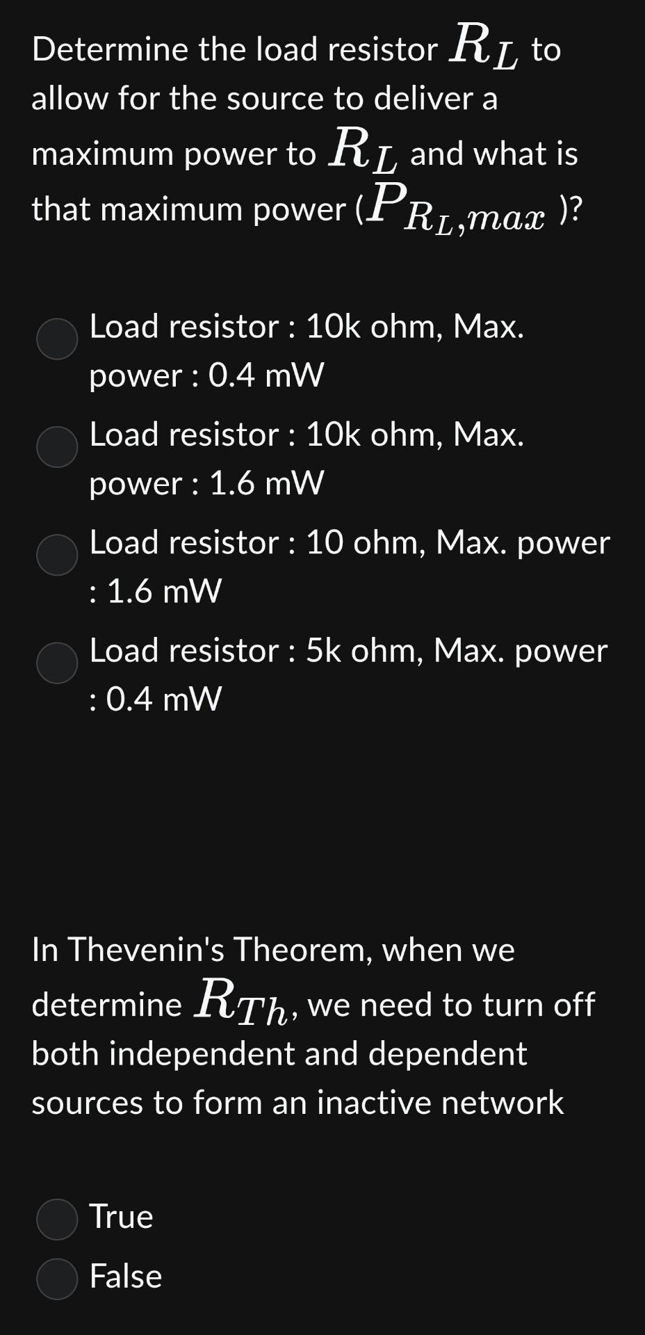 Solved Determine the load resistor RL to allow for the | Chegg.com