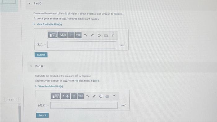 Solved Calculate The Moment Of Inertia Of Region 1 About A | Chegg.com