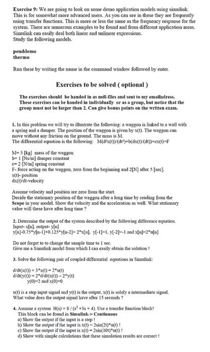Solved Exercise 9: We are going to look on some demo | Chegg.com