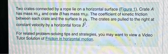 Solved Two Crates Connected By A Rope Lie On A Horizontal | Chegg.com