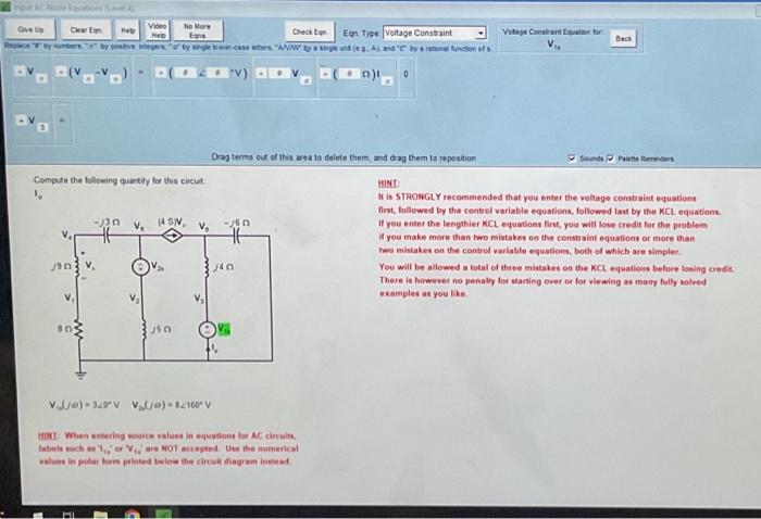 Solved Input AC Node Equations (Level 4) No More Check Egn | Chegg.com