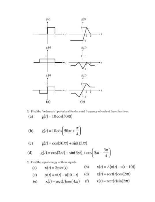 Solved 5) Find the fundamental period and fundamental
