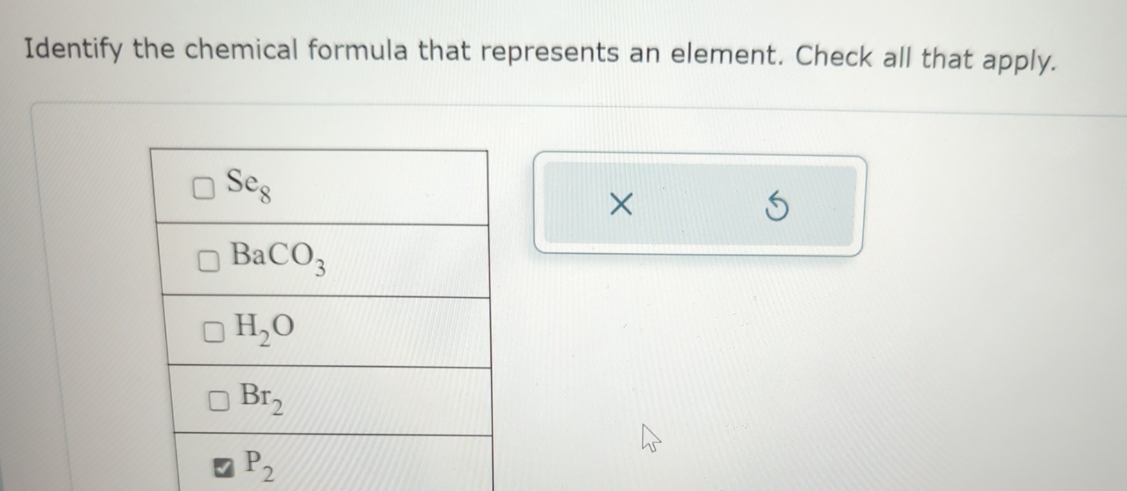Solved Identify the chemical formula that represents an | Chegg.com