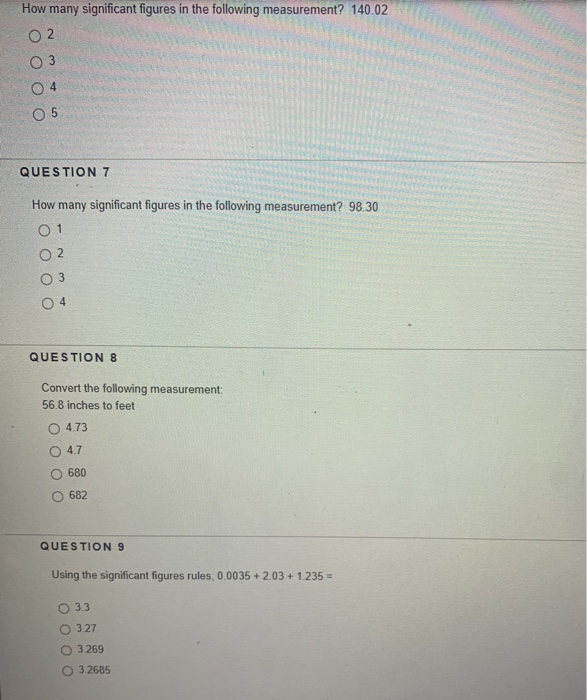 Solved How many significant figures in the following | Chegg.com