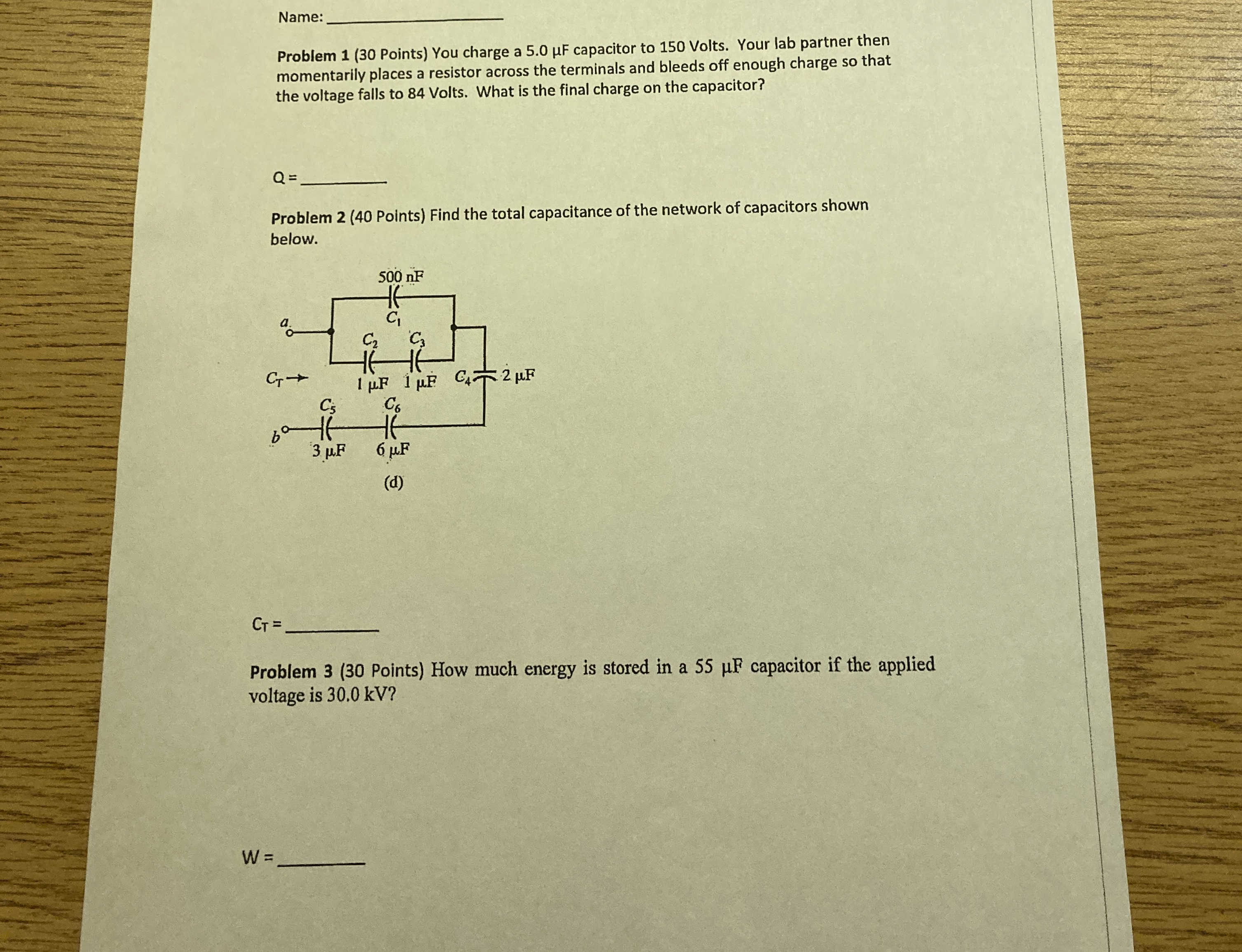 Solved Problem 1 ( 30 ﻿Points) ﻿You charge a 5.0μF | Chegg.com