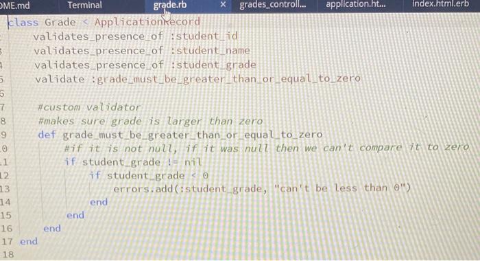 Solved In ruby/rails how can I add an if statement so that a | Chegg.com