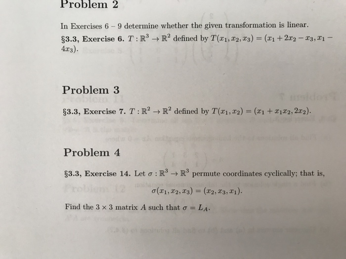 Solved Problem 2 In Exercises 6 - 9 determine whether the | Chegg.com