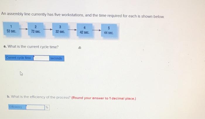 Solved An assembly line currently has five workstations, and | Chegg.com