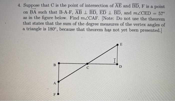 Solved 4 Suppose That C Is The Point Of Intersection Of Chegg Com