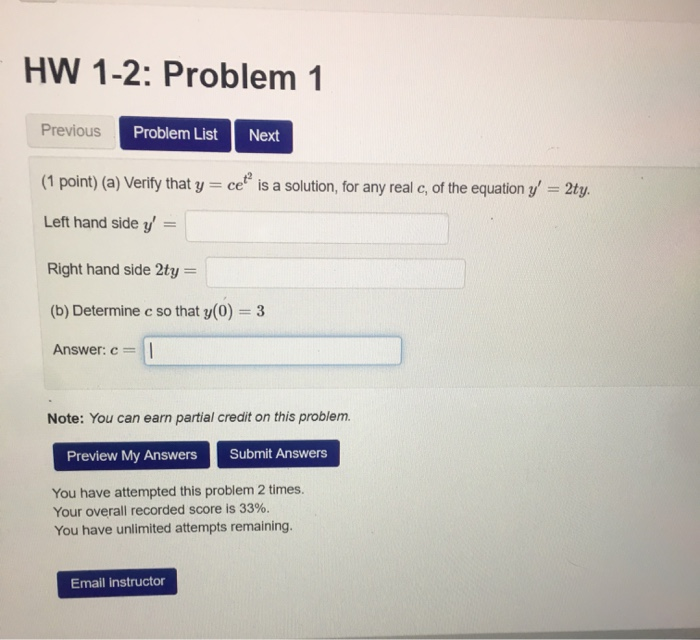 Solved HW 1-2: Problem 1 Problem List Next Previous (1 | Chegg.com