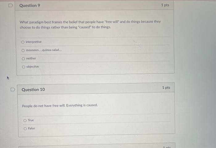 Question 3 1 pts Which of the following answers is | Chegg.com