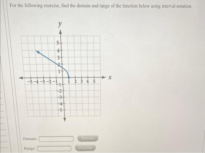 Solved For the following exercise, find the domain and range | Chegg.com