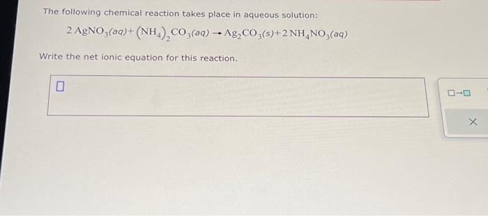 Solved The following chemical reaction takes place in | Chegg.com