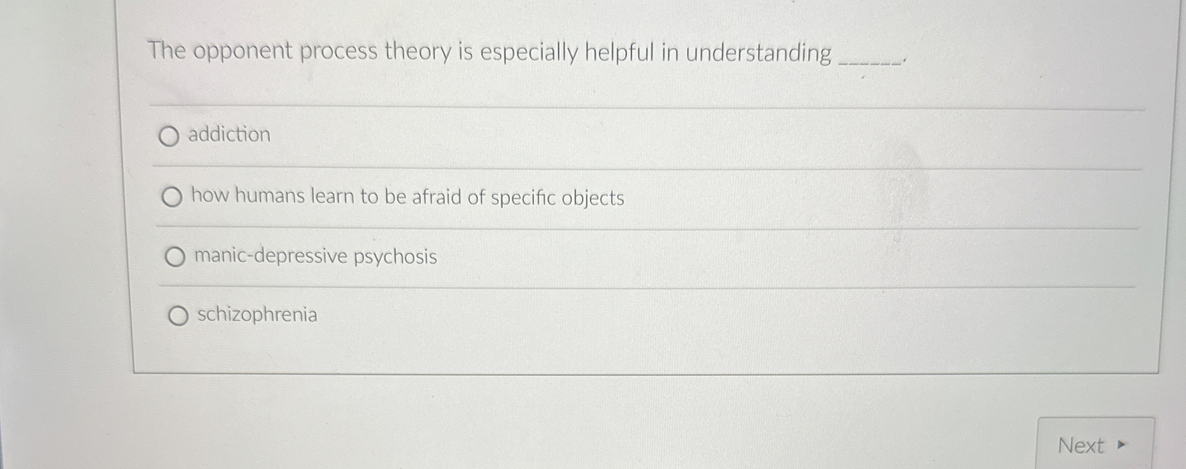 Solved The opponent process theory is especially helpful in | Chegg.com