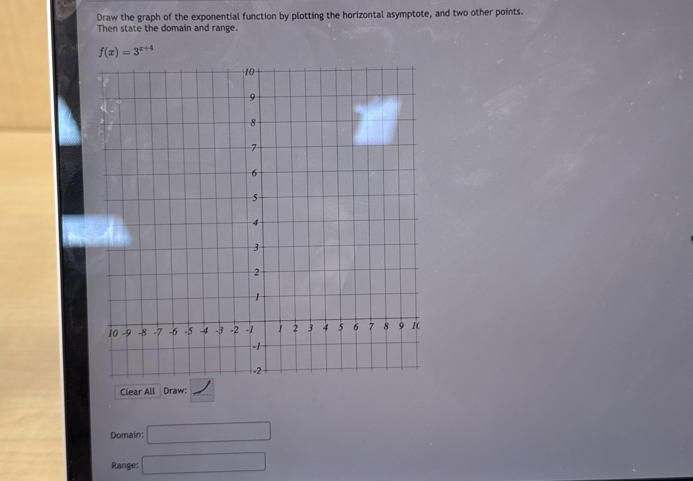 Solved Draw The Graph Of The Exponential Function By Chegg Com