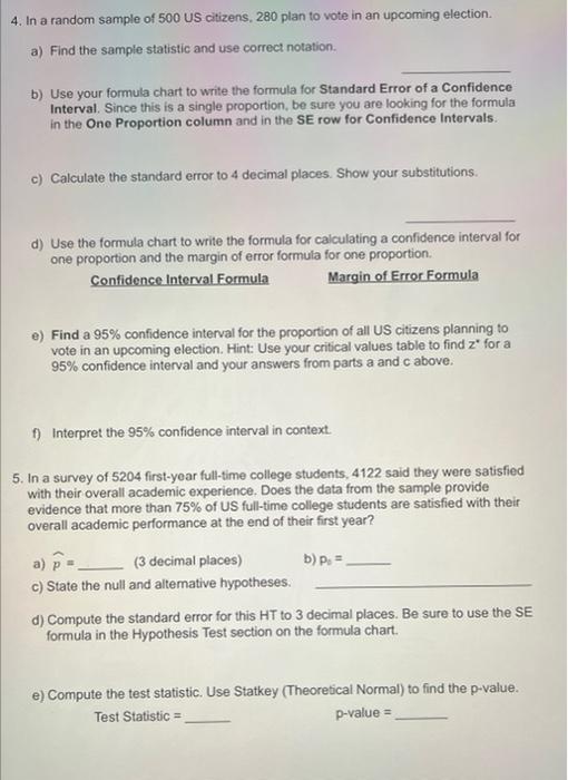 Solved 1. Compule the standard error for sample proportions | Chegg.com