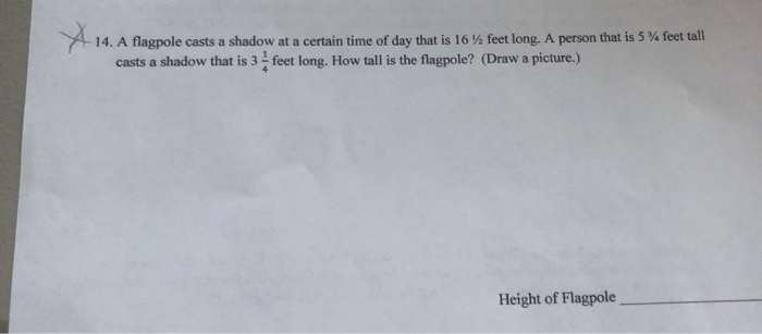 Solved 14. A flagpole casts a shadow at a certain time of | Chegg.com