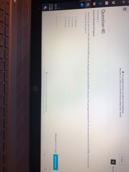Solved Question 37 View Policies Current Attempt in Progress | Chegg.com