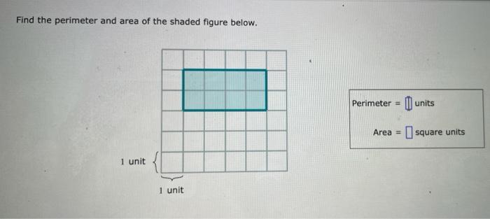 find the perimeter and area of shaded part of given figure