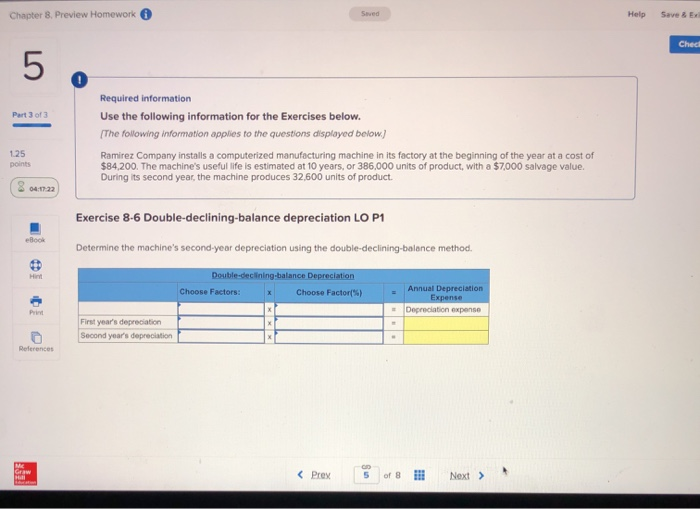 Solved Help Save & EX Chapter 8 Preview Homework Ched Part 3 | Chegg.com