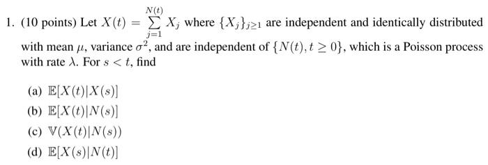 N 1 10 Points Let X T X Where X J21 Are I Chegg Com