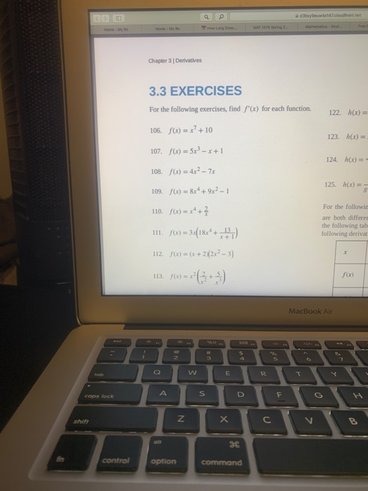 Solved Chapter 3 Derivatives 3.3 EXERCISES For The Following | Chegg.com