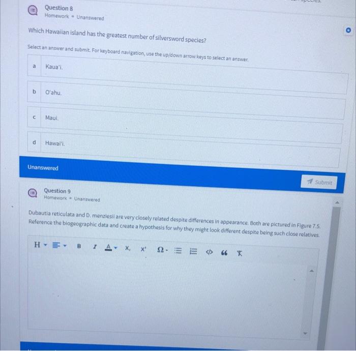 Solved Biogeography Online Lab Exercise The map below