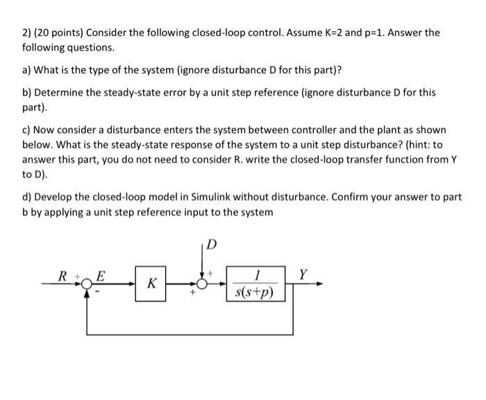 Solved 2 20 points Consider the following closed loop Chegg