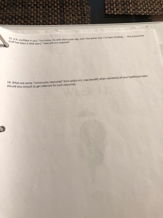 Solved 13 HK Confides In You You Know My Wife Died A Chegg