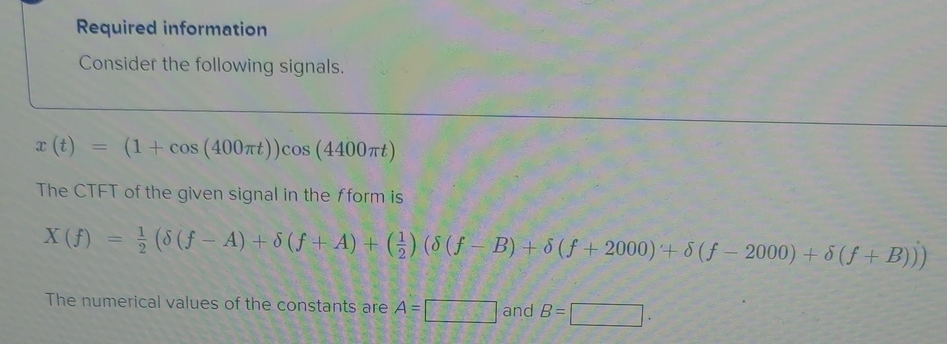 Solved Signals And Linear Systems Problem. Write Out All | Chegg.com