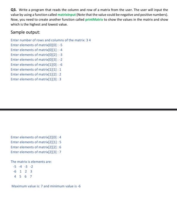 Solved Q3. Write a program that reads the column and row of | Chegg.com