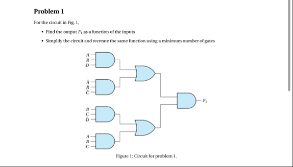 Solved Problem 1For the circuit in Fig. 1 ,Find the output | Chegg.com