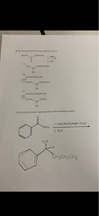 Solved 1 Provide The Major Organic Product S Of The