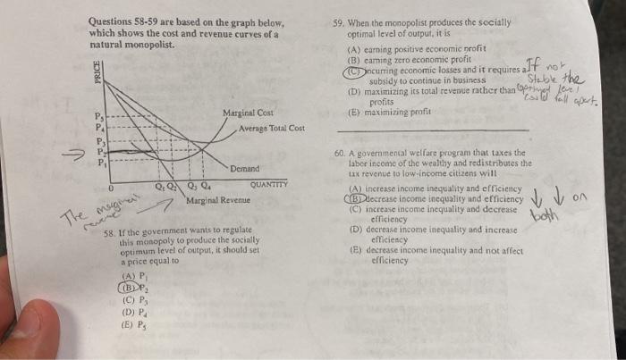Solved Questions 58-59 are based on the graph below, which | Chegg.com