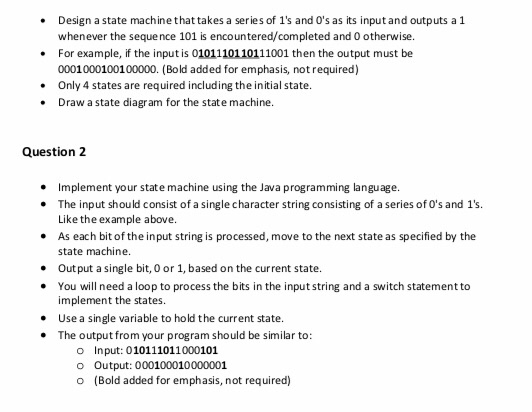 Solved • Design a state machine that takes a series of 1's | Chegg.com