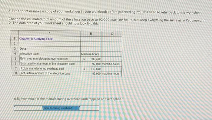 Solved Required information Chapter 3: Applying Excel The | Chegg.com