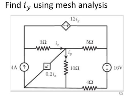 Find \( i_{v} \) using mesh analysis